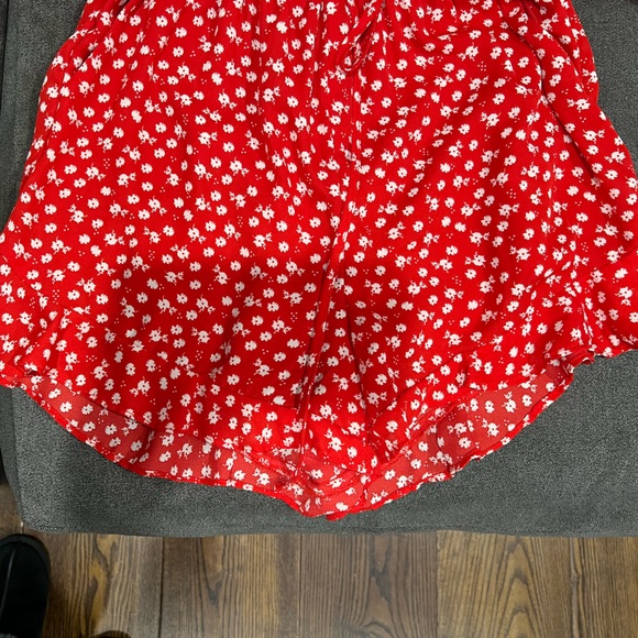 Red with white floral romper. - Picture 2 of 4